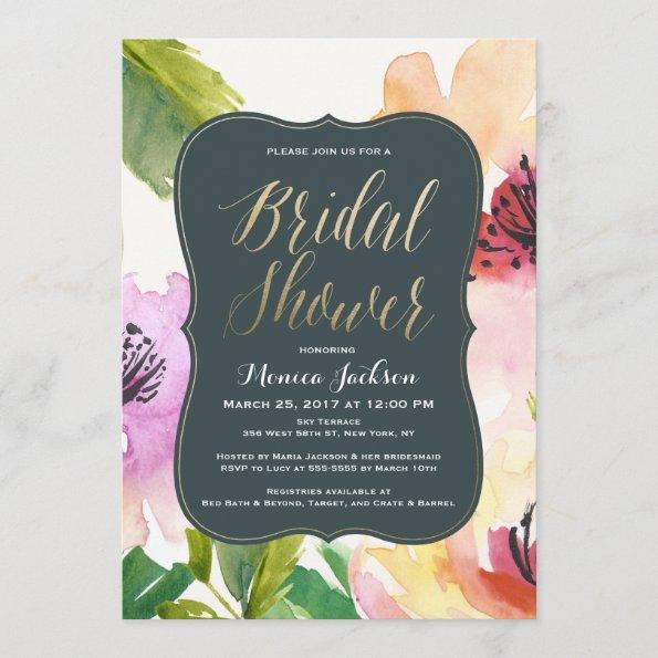 Elegant Flowers | Bridal Shower Invitations