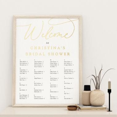 Elegant Foil Script Alphabetical Seating Chart