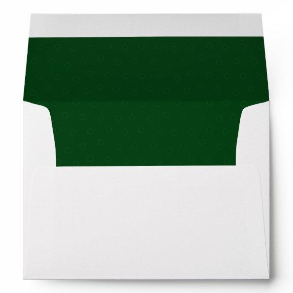 Elegant Forest Green Lined Envelope