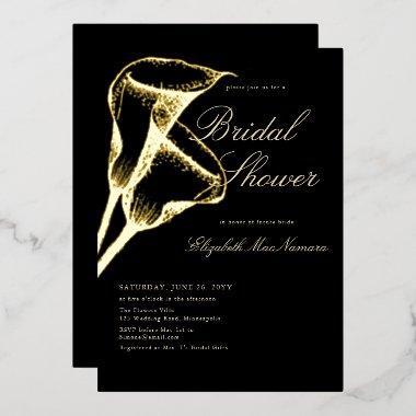 Elegant Formal Calla Gold Black  Foil