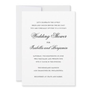 Elegant Formal Couples Wedding Shower Invitations