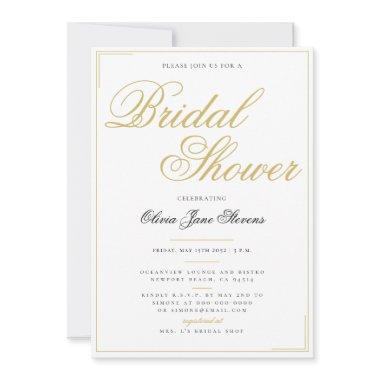 Elegant Formal Gold Script Frame