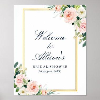 elegant frame bridal shower welcome sign