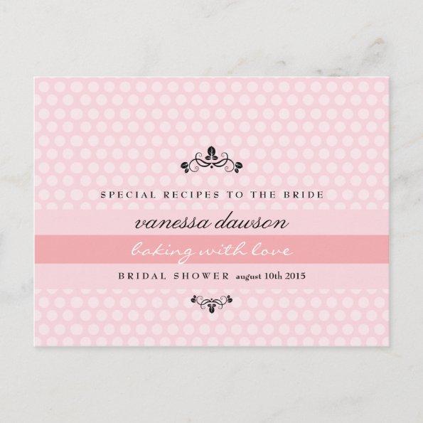 Elegant French Pink Bridal Shower Recipe Invitations