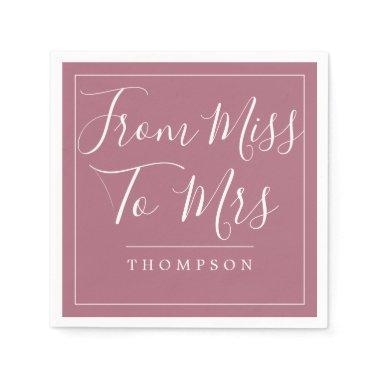 Elegant From Miss to Mrs  Cassis Napkins