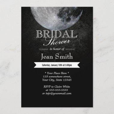 Elegant Full Moon Night Bridal Shower Invitations