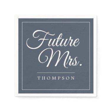 Elegant Future Mrs Bridal Shower Dusty Blue Paper Napkins