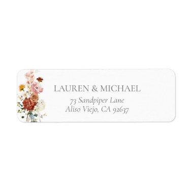 Elegant Garden Flower Bridal Shower Return Address Label