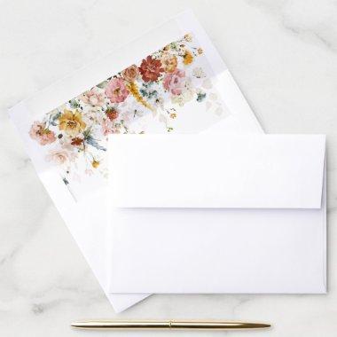 Elegant Garden Flowers Bridal Shower Envelope Liner