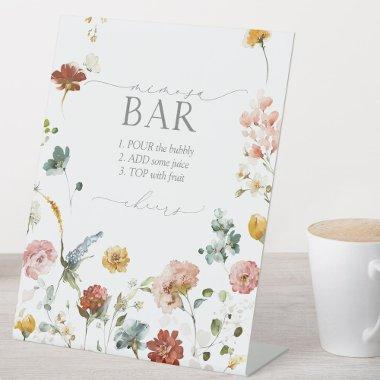 Elegant Garden Flowers  Mimosa Bar Pedestal Sign