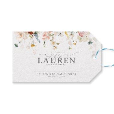 Elegant Garden Flowers Bridal Shower No Wrap Gift Tags