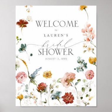 Elegant Garden Flowers Bridal Shower Welcome Poste Poster