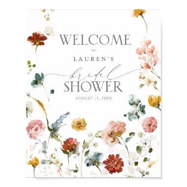 Elegant Garden Flowers Bridal Shower Welcome Poste Poster