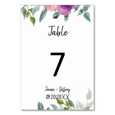 Elegant Geometric Floral Wedding Table Number