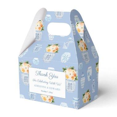 Elegant Ginger Jars With Autumn Flowers Wedding Favor Boxes