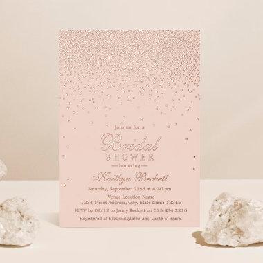 Elegant Glam Confetti Bridal Shower Real Foil Invitations