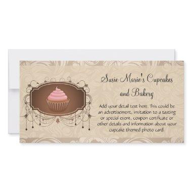 Elegant Glamour Mocha Damask Cupcake Design