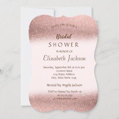 Elegant Glitter Bokeh Bridal Shower Invitations