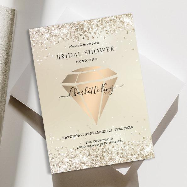 Elegant Glitter Diamond Einladung