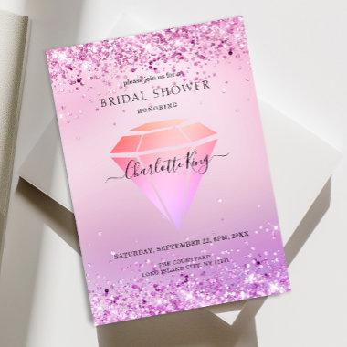 Elegant Glitter Diamond Einladung Invitations