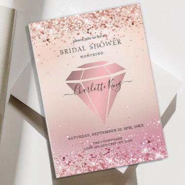Elegant Glitter Diamond Einladung Invitations