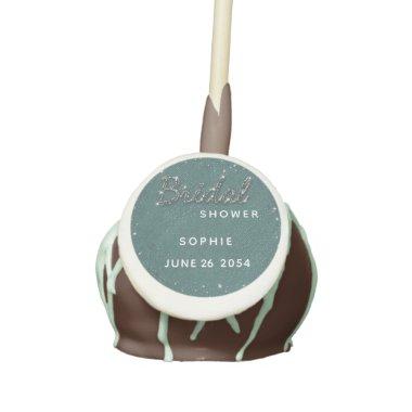 Elegant Glitter Rhinestones Emerald Bridal Shower Cake Pops