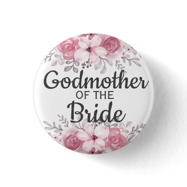 Elegant godmother of the bride button