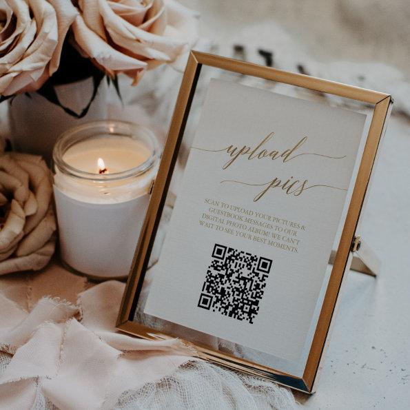 Elegant Gold " Table Number with Photo QR Code