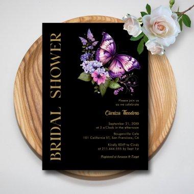Elegant Gold Accent Butterfly  Invite