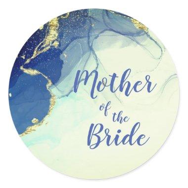 Elegant Gold and Blue Mother of the Classic Round Sticker
