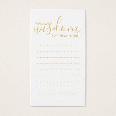 Elegant Gold and White Wedding Words of Wisdom