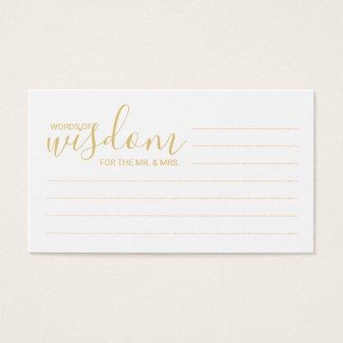 Elegant Gold and White Wedding Words of Wisdom