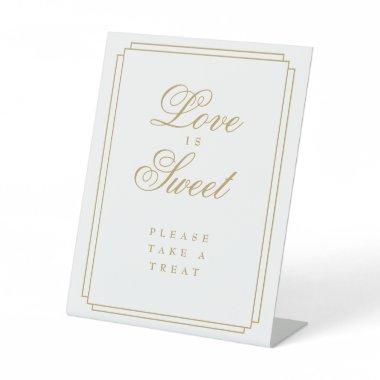 Elegant Gold Art Deco Love Is Sweet Favor Pedestal Sign