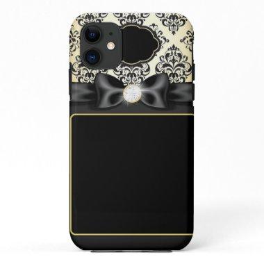 Elegant Gold & Black Bow iPhone 11 Case