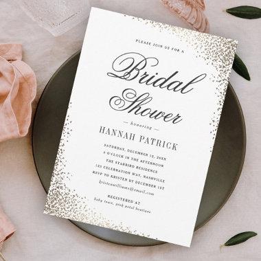 Elegant Gold Bridal Shower Invitations