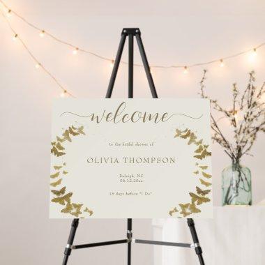 Elegant Gold Butterflies  Welcome Foam Board