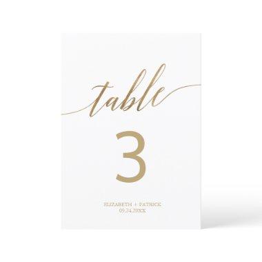 Elegant Gold Calligraphy " Table Number