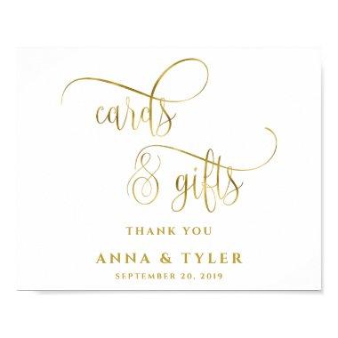 Elegant Gold Calligraphy Invitations and Gifts Poster