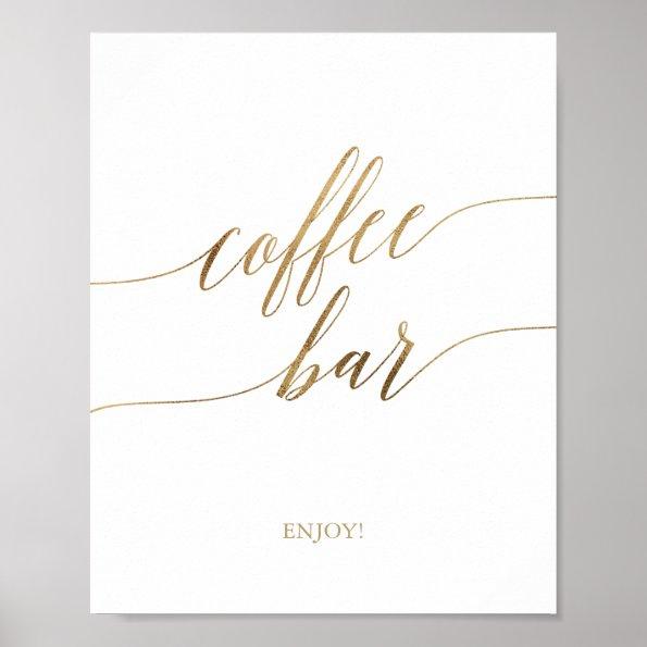 Elegant Gold Calligraphy Coffee Bar Sign