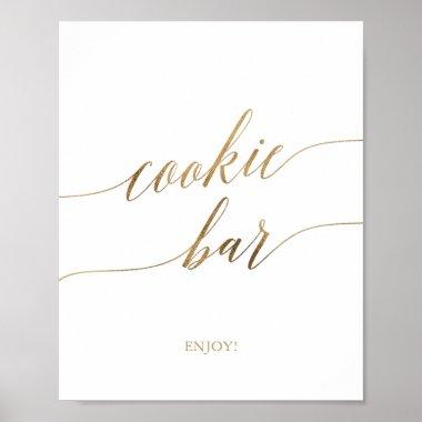 Elegant Gold Calligraphy Cookie Bar Sign