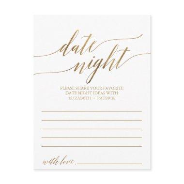 Elegant Gold Calligraphy Date Night Idea Invitations