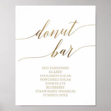 Elegant Gold Calligraphy Donut Bar Sign