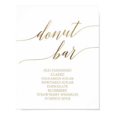 Elegant Gold Calligraphy Donut Bar Sign