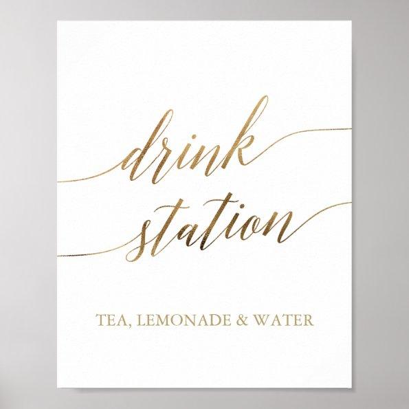 Elegant Gold Calligraphy Drink Station Poster