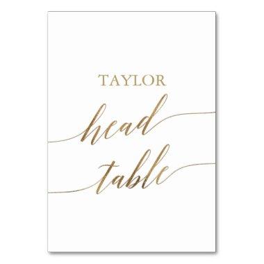 Elegant Gold Calligraphy Family Head Table Number