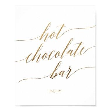 Elegant Gold Calligraphy Hot Chocolate Bar Sign