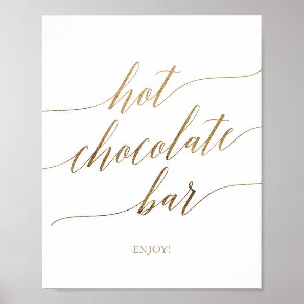 Elegant Gold Calligraphy Hot Chocolate Bar Sign