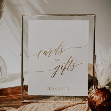 Elegant Gold Calligraphy Ivory Invitations & Gifts Sign