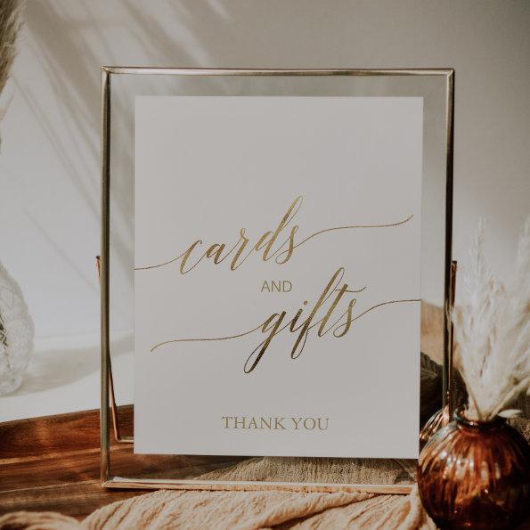 Elegant Gold Calligraphy Ivory Invitations & Gifts Sign
