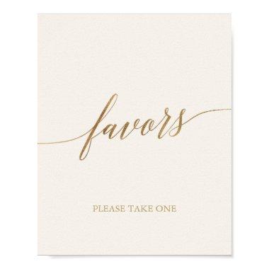 Elegant Gold Calligraphy | Ivory Favors Poster